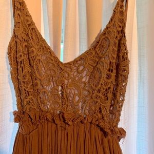 Beautiful backless dress with crochet design